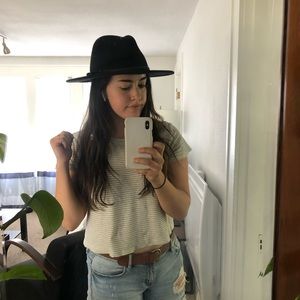 Wyeth Riley Black Wide Brim Wool Hat
